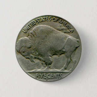 Knopf mit 1936 US-"Büffel" Nickel-Schwänzen Button