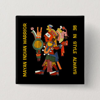 Knopf mit dem verzierten indischen Mayakrieger Button