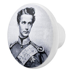 Knopf mit Ludwig II Keramikknauf