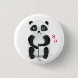 Knopf mit Panda Golf spielen Button