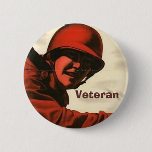 Knopf mit vintage Poster aus dem Zweiten Weltkrieg Button