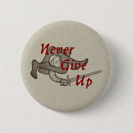 Knopf "Niemals aufgeben" Button