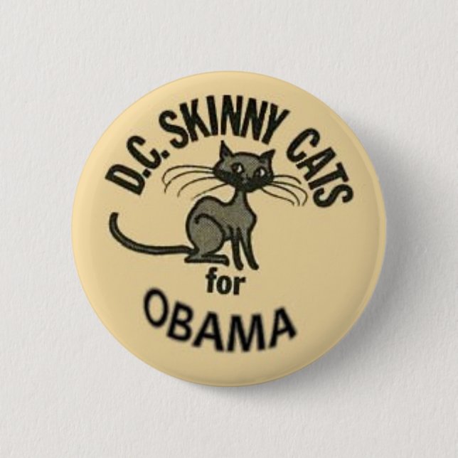 Knopf Obama D.C. Skinny Cats Button (Vorderseite)