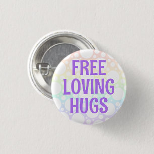 Knopf "Rainbow Free Love Hugs" Button