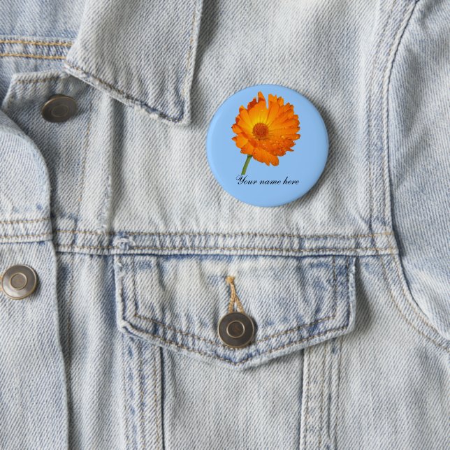 Knopf - Ringelblume am Stiel Button (Beispiel)