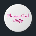 Knopf Rosa Blütenmäuse Button<br><div class="desc">Dies ist ein hellrosa, lustiger Knopf für die Blume, um das Brautparty zu tragen, Probe-Dinner oder jede lustige Hochzeitsveranstaltung.</div>