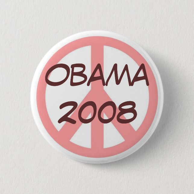 Knopf-Rosa Brown Obama 2008 Button (Vorderseite)