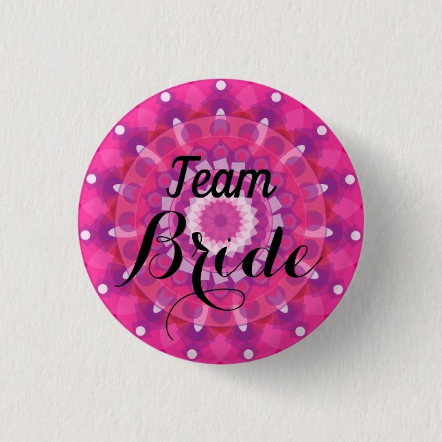 Knopf "Rosa White Wedding Team Bridge" Button (Vorderseite)