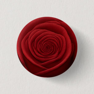 Knopf - Rote Rosenblüte Button