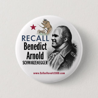 Knopf Rückruf-Benedict Arnold Schwarzenegger Button