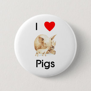 Knopf Schweine der Liebe I Button