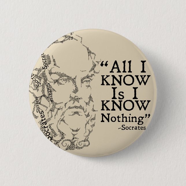Knopf SOCRATES Sketicism Button (Vorderseite)