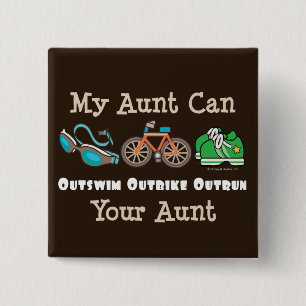 Knopf Tanten-Outswim Outbike Outrun Triathlon Button