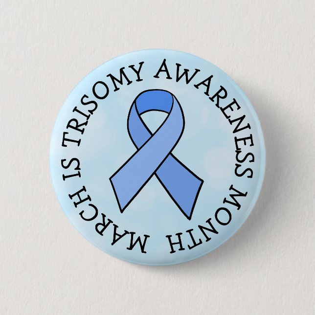 Knopf "Trisomy Awareness Ribbon" Button (Vorderseite)
