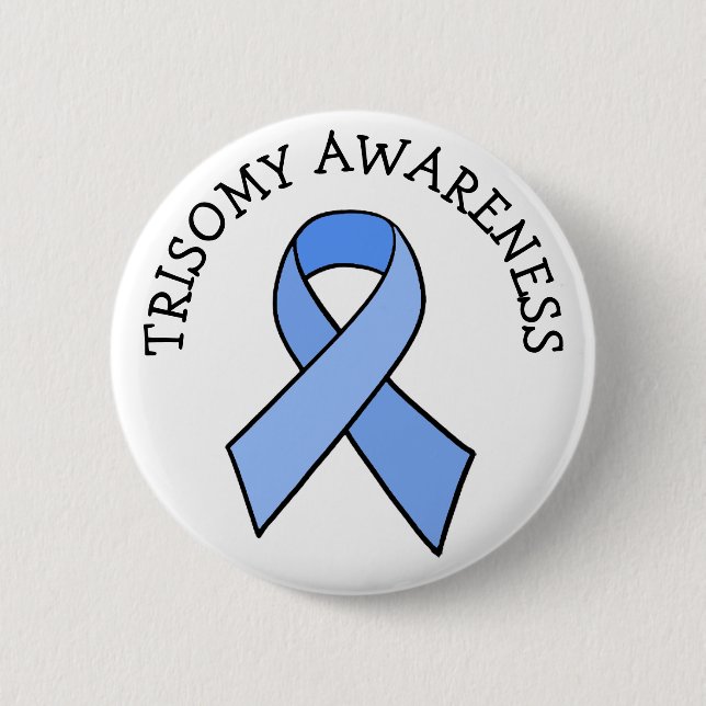 Knopf "Trisomy Awareness Ribbon" Button (Vorderseite)