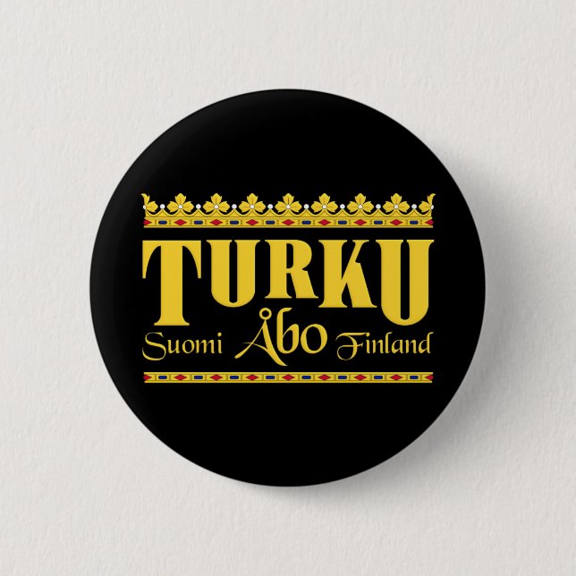 Knopf Turku Finnland Button (Vorderseite)