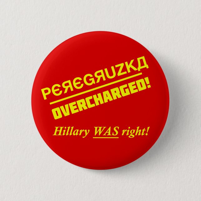 Knopf - überladen - Clinton Button (Vorderseite)