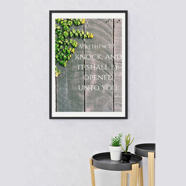 Knopf und die Tür öffnet die KJV Bibelverse Poster (Von Creator hochgeladen)