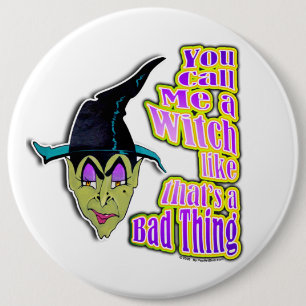 Knöpfe, Buttone - Halloween-Hexe Button