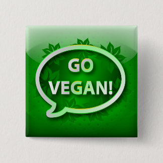 Knöpfen Sie Ikonengrün GEHEN VEGAN Button
