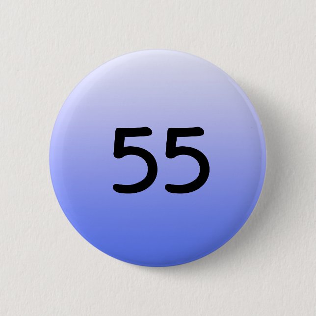 knöpfen Sie ringsum blaue Nr. fünfundfünfzig Button (Vorderseite)