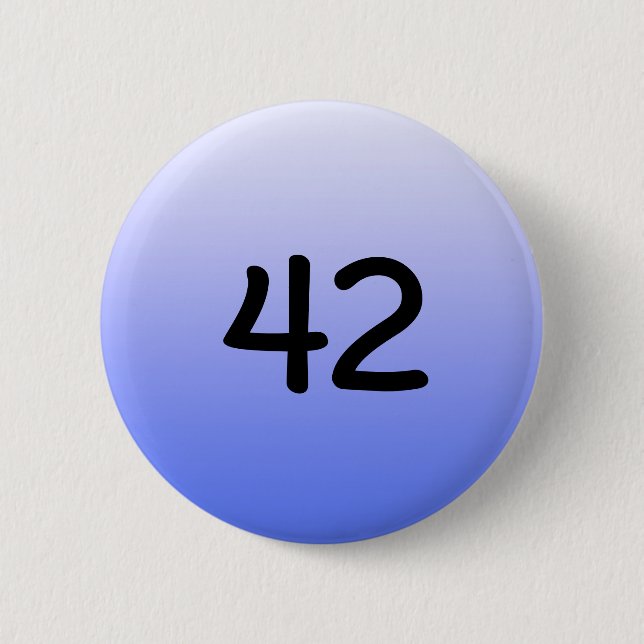 knöpfen Sie ringsum blaues Zahl fourtytwo Button (Vorderseite)