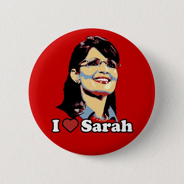 Knopffarbe Herz I Sarahs Palin Button (Vorderseite)