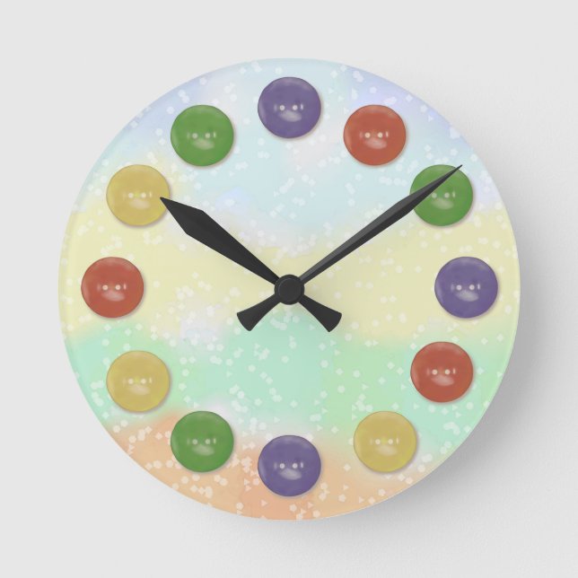 Knopfuhr Runde Wanduhr (Vorderseite)