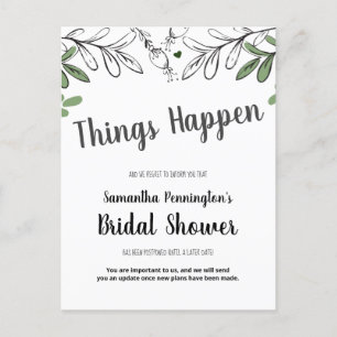 Knorpelweine und Blume aus Brautparty Einladungspostkarte