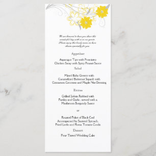 Knospung Romance im gelben Hochzeits-Menü Menükarte