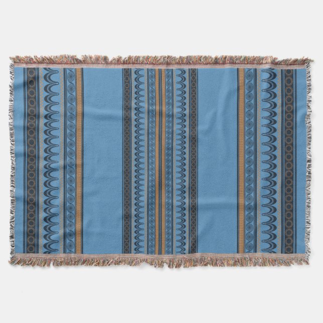 Knossos Comfort: Minoan Sky Blue Woven Decke (Vorderseite)