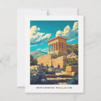Knossos Palace Krete Griechenland Reise Postkarte