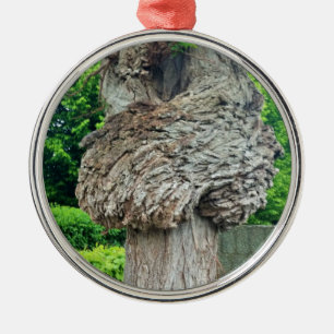 Knot on Tree Trunk, Knar, Nature Green Ornament Aus Metall