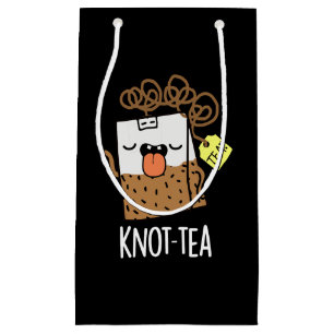 Knot-tea Funny Tee Pun Dark BG Kleine Geschenktüte