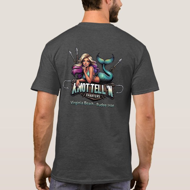 Knot Tell'n Charters Logo Schwarz T-Shirt (Rückseite)