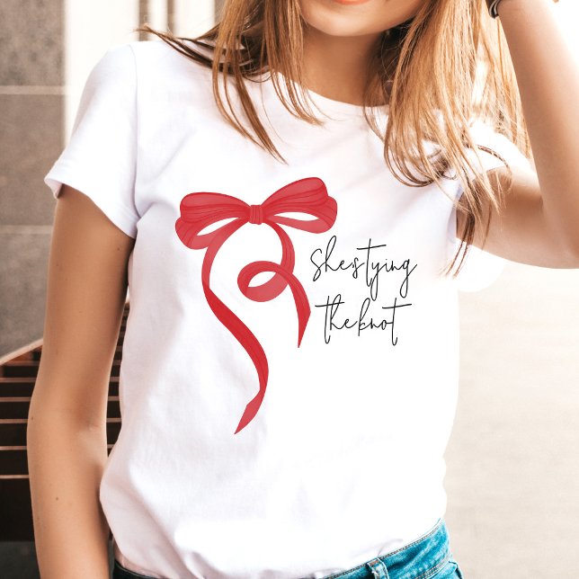Knoten Binden Rote Kokette Schleife Junggesellinne T-Shirt (Von Creator hochgeladen)