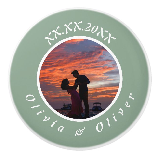 Knoten "Gerahmtes Foto-Keramik für Monogramm" Keramikknauf (Vorderseite)