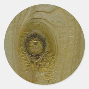 Knoten im Holz Runder Aufkleber