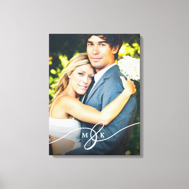 Knotted Ampersand Monogram Simple Wedding Foto Leinwanddruck (Vorderseite)