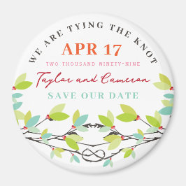 Knotted Liebe Trees Spring Wedding Save the Date Magnet