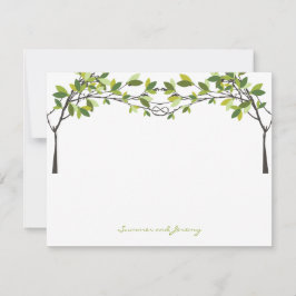 Knotted Liebe Trees Wedding Monogram Danke Card