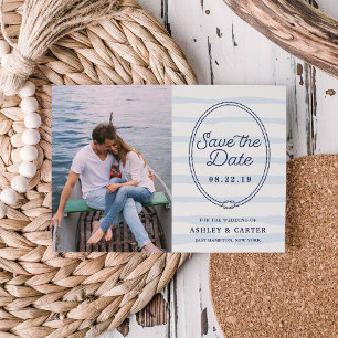 Knotted Nautische Save the Date-Foto-Karte Date