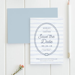 Knotted Nautische Save the Date-Karte Date