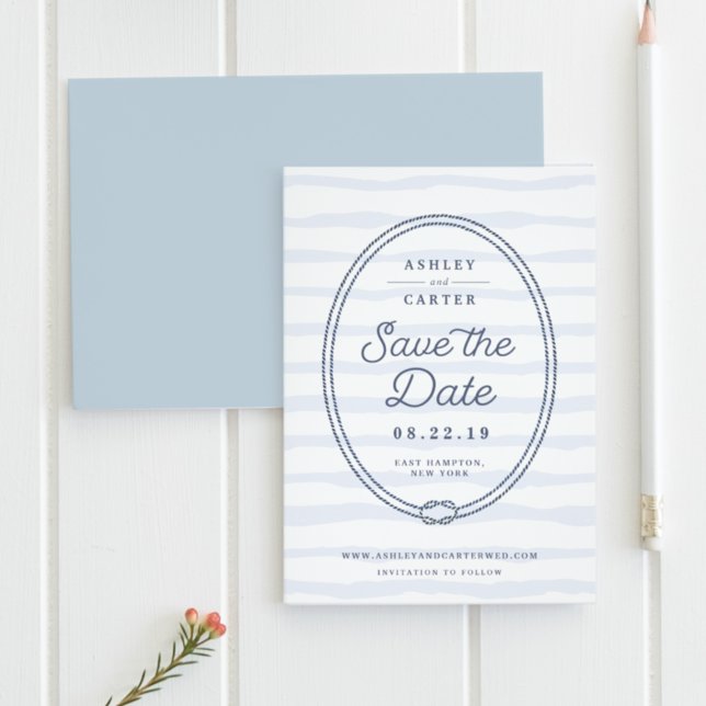 Knotted | Nautische Save the Date-Karte Save The Date (Von Creator hochgeladen)