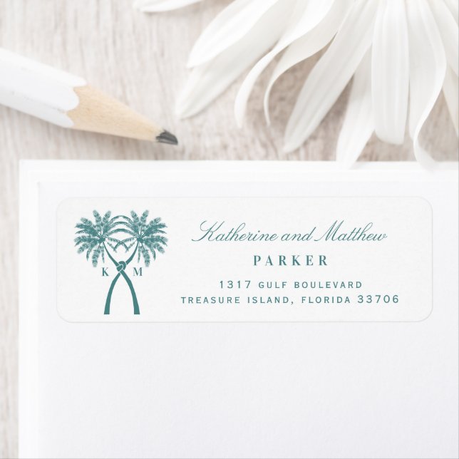 Knotted Palm Trees Tropical Beach Hochzeit (Insitu)