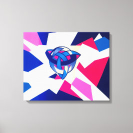 Knotted World Blue Modern Celtic Canvas Print Leinwanddruck