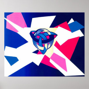 "Knotted World" Fine Art Print Blue Poster