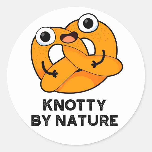 Knotty by Nature Funny Pretzel Pub Runder Aufkleber (Vorderseite)