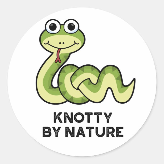 Knotty By Nature Funny Snake Pub Runder Aufkleber (Vorderseite)