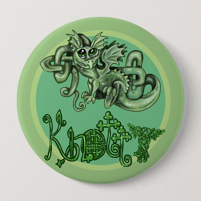 Knotty! Celtic Knot lil Dragon ~Buttons Button (Vorderseite)